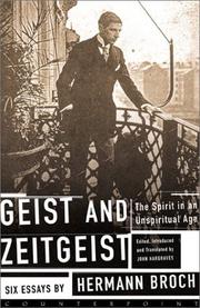 Cover of Geist and Zeitgeist by Hermann Broch