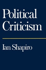 Cover of Political Criticism by Ian Shapiro