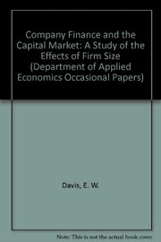Front cover of Company finance and the capital market by Edward W. Davis