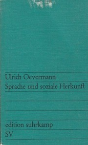 Front cover of Sprache und soziale Herkunft by Ulrich Oevermann