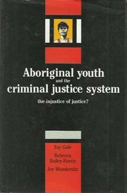 Cover of Aboriginal youth and the criminal justice system by Fay Gale