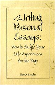 Cover of Writing personal essays by Sheila Bender