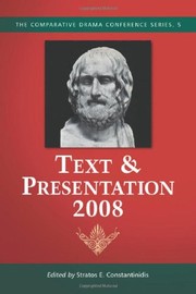 Cover of Text & Presentation, 2008 by Stratos E. Constantinidis