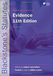 Front cover of Blackstone's Statutes on Evidence by Phil Huxley