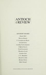 Front cover of The Antioch review by Bruce Jay Friedman