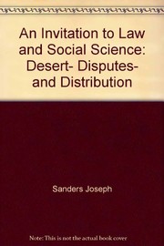 Front cover of An invitation to law and social science by Richard O. Lempert