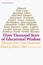 Front cover of Three thousand years of educational wisdom by Ulich, Robert