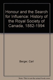 Front cover of Honour and the search for influence by Berger, Carl