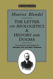 Front cover of The letter on apologetics, and, History and dogma by Maurice Blondel