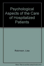 Front cover of Psychological aspects of the care of hospitalized patients by Robinson, Lisa R.N.