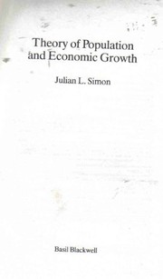 Cover of Theory of population and economic growth by Julian Lincoln Simon