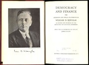 Cover of Democracy and finance by William O. Douglas
