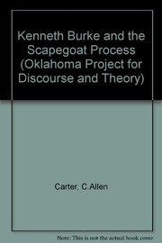 Front cover of Kenneth Burke and the scapegoat process by Chris Allen Carter