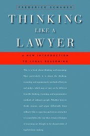 Cover of Thinking Like a Lawyer by Frederick Schauer