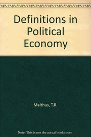 Front cover of Definitions in political economy by Thomas Robert Malthus