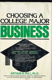 Cover of Choosing a college major by Arthur R. Pell
