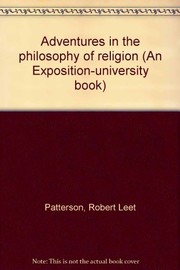 Cover of Adventures in the philosophy of religion by Robert Leet Patterson