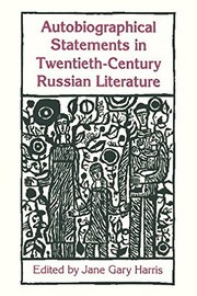 Front cover of Autobiographical statements in twentieth-century Russian literature by Jane Gary Harris