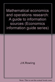 Front cover of Mathematical economics and operations research by Joseph Zaremba