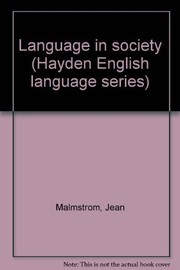 Cover of Language in society by Jean Malmstrom