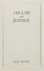 Front cover of On law and justice by Alf Ross