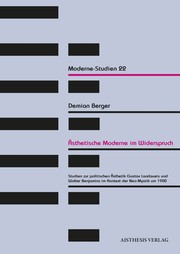 Front cover of Ästhetische Moderne im Widerspruch by Demian Berger
