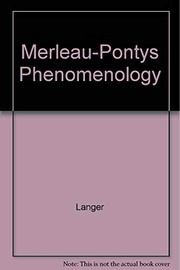 Front cover of Merleau-Ponty's phenomenology of perception by Monika M. Langer