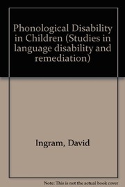 Cover of Phonological disability in children by Ingram, David