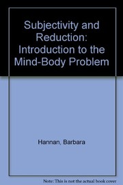 Front cover of Subjectivity & reduction by Barbara Hannan