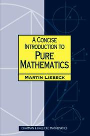 Front cover of A concise introduction to pure mathematics by Martin Liebeck