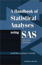 Cover of A handbook of statistical analyses using SAS by Geoff Der