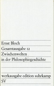 Front cover of Zwischenwelten in der Philosophiegeschichte by Ernst Bloch