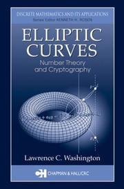 Cover of Elliptic Curves by Lawrence C. Washington