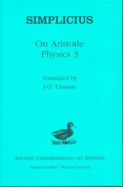 Cover of On Aristotle, Physics 3 by Simplicius of Cilicia