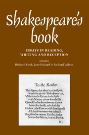 Cover of Shakespeares Book: Essays in reading, writing and reception by Richard Meek