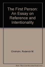 Front cover of The first person, an essay on reference and intentionality by Chisholm, Roderick M.