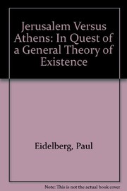 Cover of Jerusalem vs. Athens by Paul Eidelberg