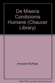 Cover of De miseria conditionis humanae by Innocent III Pope
