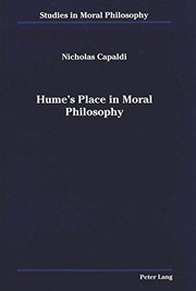 Front cover of Hume's place in moral philosophy by Nicholas Capaldi
