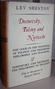 Front cover of Dostoevsky, Tolstoy, and Nietzsche by Lev Shestov