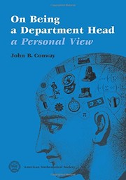 Front cover of On being a department head by John B. Conway