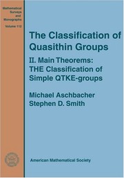 Front cover of The classification of quasithin groups by Michael Aschbacher