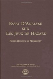 Front cover of Essay d'analyse sur les jeux de hazard by Pierre Rémond de Montmort