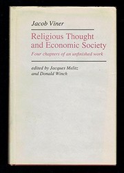 Front cover of Religious thought and economic society by Viner, Jacob