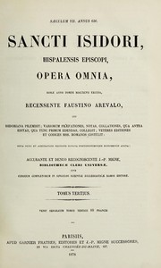 Cover of Sancti Isidori Hispalensis Episcopi Opera omnia quae extant by Saint Isidore of Seville