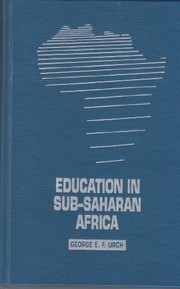 Front cover of Education in Sub-Saharan Africa by George E. F. Urch