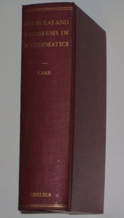Cover of Formulas and theorems in pure mathematics by G. S. Carr