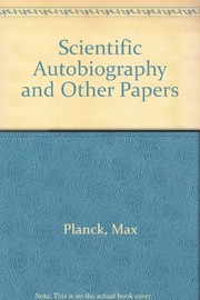 Front cover of Scientific autobiography, and other papers by Max Planck