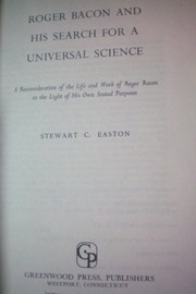 Front cover of Roger Bacon and his search for a universal science by Stewart C. Easton