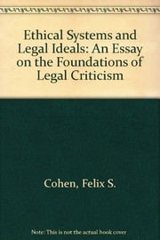 Front cover of Ethical systems and legal ideals by Felix Solomon Cohen